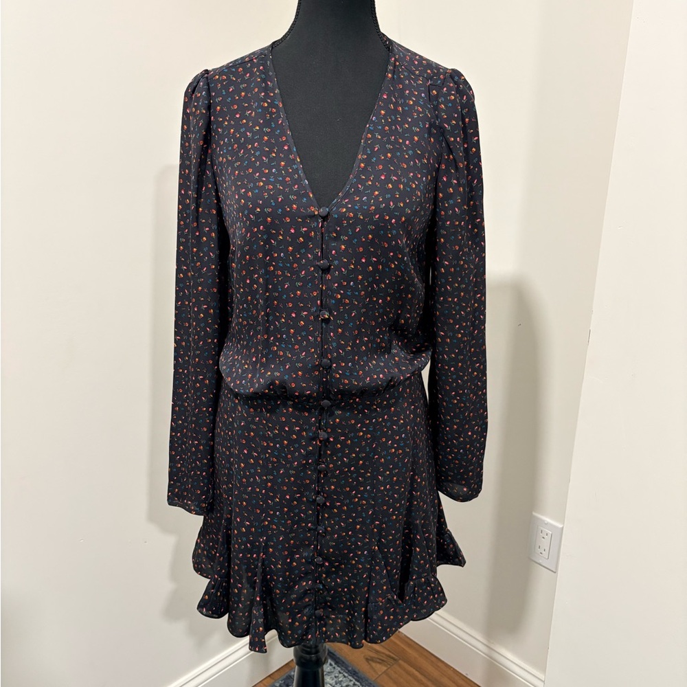 Veronica Beard Elegant Black Floral Dress size 4 in excellent condition